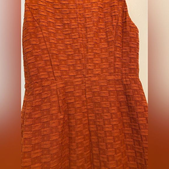 Anthropologie Tabitha Basket Weave‎ Dress Size 8 Brown Orange Sheath Sleeveless - Picture 6 of 9